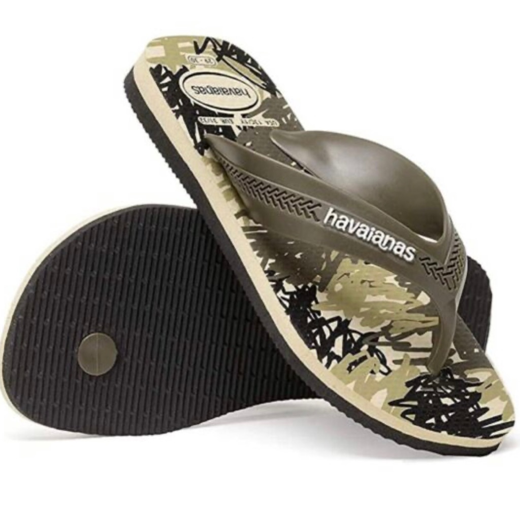 Havaianas Kids Loop Max Trend Flip Flop Sandal Black/Beige /Green Us Size 2